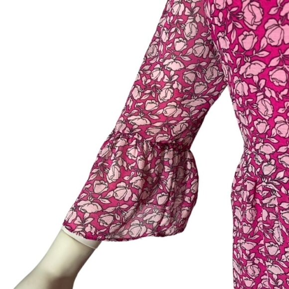 NWT CeCe Romantic Voyage Floral Dress in New Fuchsia 8 - Picture 5 of 7